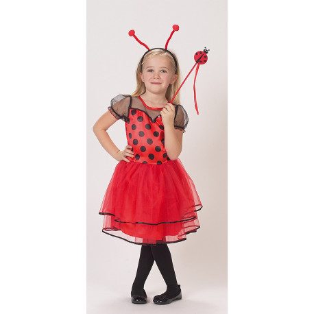 Robe Coccinelle - Baguette + Serre-Tête 3-4 Ans