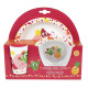 Les Amis Fruits Ensemble Repas, Assiette, Bol, Verre Rouge 220 Ml Pour Enfant