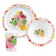 Les Amis Fruits Ensemble Repas, Assiette, Bol, Verre Rouge 220 Ml Pour Enfant