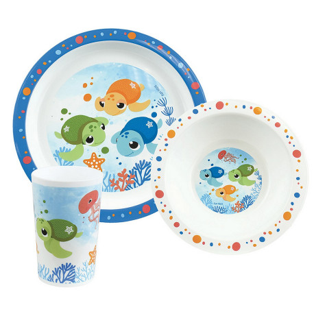 Ma Petite Carapace Ensemble Repas Avec Assiette Plate Pour Enfant