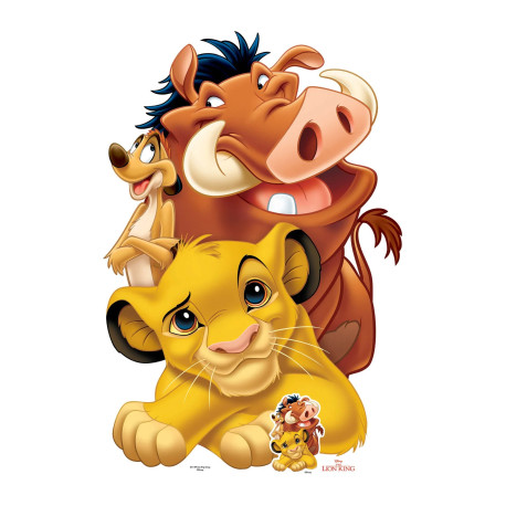 Figurine en carton Simba Pumba et TImon Le Roi Lion Disney H 135