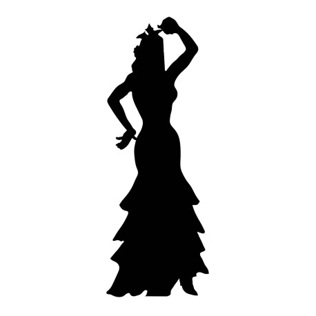 Figurine en carton Danseuse Flamenco et castagnettes (Silhouette/ombre) - 184 cm