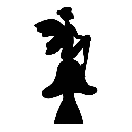 Figurine en carton ombre et Silhouette de fée assise sur un champignon -174 cm