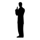 Figurine en carton ombre d'Agent Secret Homme avec un pistolet - 185 cm