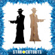 Figurine en carton deux Gangsters des années 30 avec chapeau et mitraillette (ombre - silhouette) 185 cm