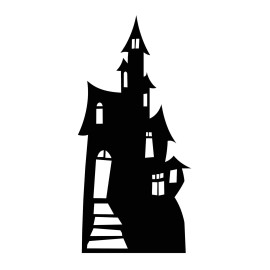 Figurine en carton Maison ou château hantée (ombre - silhouette ) - 98 cm