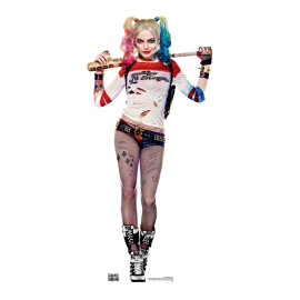 Figurine en carton Harley Quinn avec batte de baseball Haut 170 cm