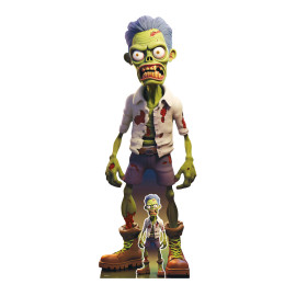 Figurine en carton zombie vert - Halloween - Haut 183 cm