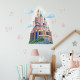 Stickers repositionnables Château de Princesse Disney et guirlande lumineuse