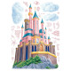Stickers repositionnables Château de Princesse Disney et guirlande lumineuse
