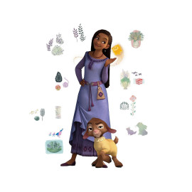 Stickers repositionnables Disney Wish Asha et Valentino sa chèvre préférée