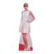 Figurine en carton Taylor Swift en robe blanche main sur la hanche -Haut 182cm