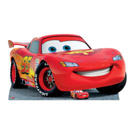 Figurine en carton Disney Cars Flash McQueen qui sourit - Haut 86 cm