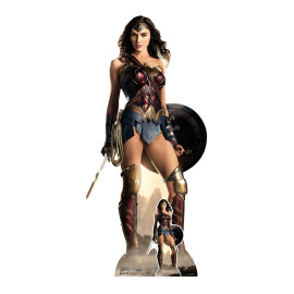 Figurine en carton taille réelle Wonder Woman en armure avec son bouclier H 187 cm Gal Gadot Wonder Woman 1984