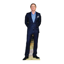Figurine en carton Daniel Craig Costume bleu et mains derrière le dos - Haut 182cm