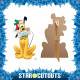 Figurine en carton Pluto avec bonnet de Noël et lettre pour le père nöel - Haut 90 cm