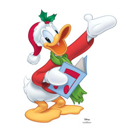 Figurine en carton Donald Duck à la chorale de Noël -Haut 82 cm