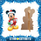 Figurine en carton Mickey Mouse en tenue de noël mains sur les hanches - Haut 91 cm