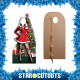 Figurine en carton Passe tête Femme déguisée pour Noël avec sapin et cadeaux - Haut 185 cm