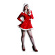 Figurine en carton Madame Noël robe courte rouge Noël mode sexy - H186 cm