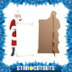 Figurine en carton Père Noël avec tableau blanc pour la liste de noël - Haut 180 cm