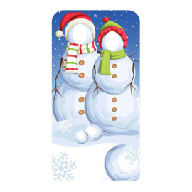 Figurine en carton Passe tête Bonhomme et femme des neiges thème Noël -Haut 186 cm