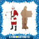 Figurine en carton Père Noël avec petit tableau blanc pour la liste de noël - Haut 180 cm