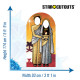 Figurine en carton Passe tête Joseph et Marie et Jésus -Sainte Famille fond doré Haut 174 cm