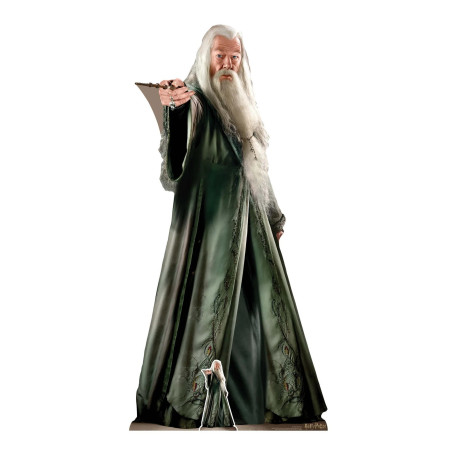 Figurine en carton taille réelle Albus Dumbledore debout avec baguette magique Film Harry Potter 185 CM