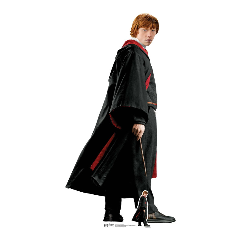 Figurine en carton taille réelle Ron Weasley uniforme Poudlard