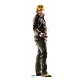 Figurine en carton taille réelle Ron Weasley avec baguette magique, en tenue de ville Film Harry Potter 175 CM