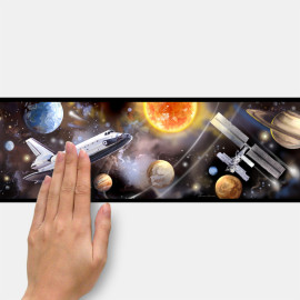 Frise adhésive - Espace Galaxy - Longueur 22,86 cm