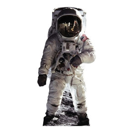 Figurine en carton Buzz Aldrin astronaute sur la lune - Haut 182 cm