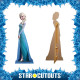 Figurine en carton Elsa de profil avec robe bleue La Reine des Neiges Disney -Haut 155 CM