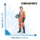Figurine en carton Luke Skywalker tenue orange et casque de pilote - Haut 184 cm
