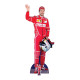 Figurine en carton Sebastian Vettel combinaison et casque pilote formule 1 -Haut 183cm