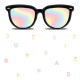 Stickers - Lunettes Avec Verres Effets Arc En Ciel - Hauteur 92,71 cm