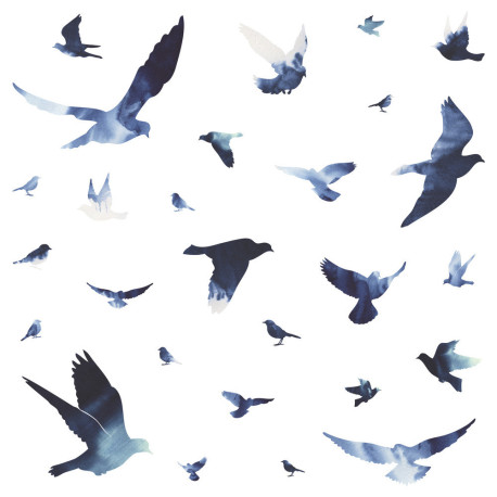 Stickers - Oiseaux Bleus - Hauteur 92,71 cm