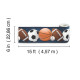 Frise adhésive - Baseball - Basketall - Rugby - Longueur 22,86 cm