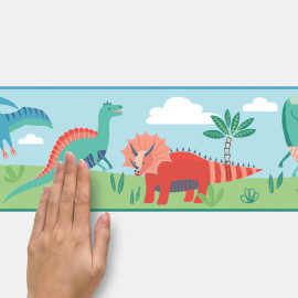Frise adhésive - Dinosaure Parade - Longueur 22,86 cm
