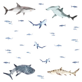 Stickers - Requins - Hauteur 44,1 cm