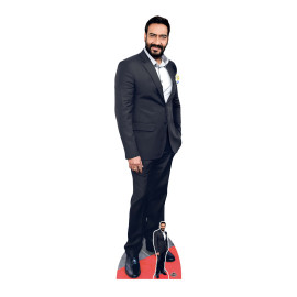 Figurine en carton - Ajay Devgn - Costume Noir - Acteur Bollywood - Haut 179 cm