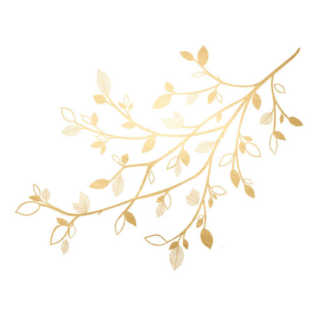 Stickers - Branches De Feuilles D'Or - Hauteur 92,71 cm