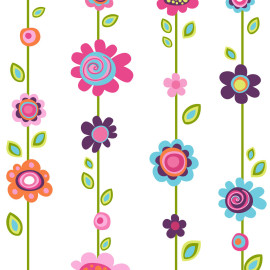 Stickers - Fleurs suspendues - Hauteur 45,7 cm