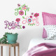 Stickers - Fleurs Fuchsias Vertes - Hauteur 45,7 cm