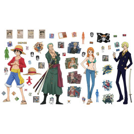 Stickers - Luffy, Nami, Zoro, Sanji - Hauteur 19,5 cm