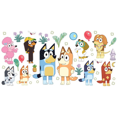 Stickers - La Famille Bluey Et Ses Amis - Hauteur 19,5 cm