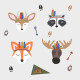 Stickers - Papillons, Cerfs - Hauteur 92.71 cm