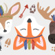 Stickers - Papillons, Cerfs - Hauteur 92.71 cm