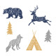 Stickers - Nature Avec Ours - Hauteur 92.71 cm